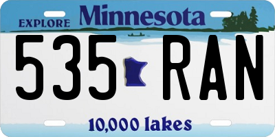 MN license plate 535RAN