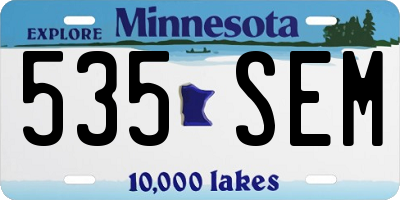 MN license plate 535SEM