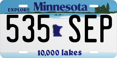 MN license plate 535SEP