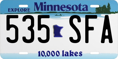 MN license plate 535SFA