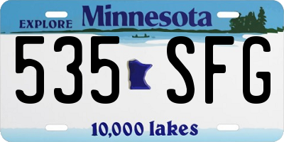 MN license plate 535SFG