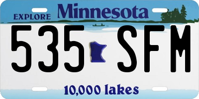 MN license plate 535SFM
