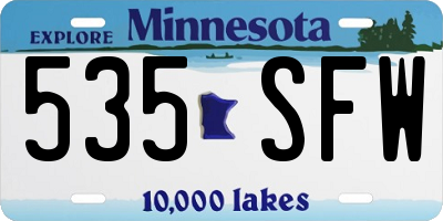 MN license plate 535SFW