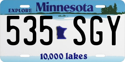 MN license plate 535SGY