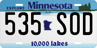 MN license plate 535SOD