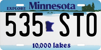 MN license plate 535STO