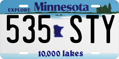 MN license plate 535STY