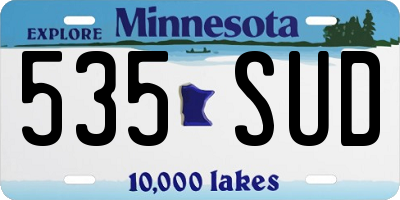 MN license plate 535SUD