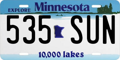 MN license plate 535SUN