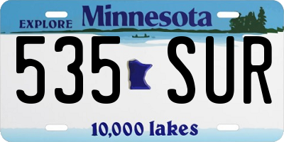 MN license plate 535SUR