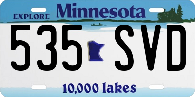 MN license plate 535SVD