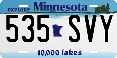 MN license plate 535SVY
