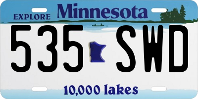 MN license plate 535SWD