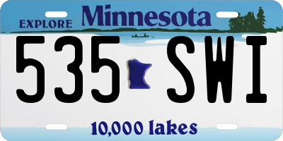 MN license plate 535SWI