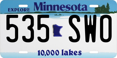 MN license plate 535SWO