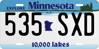 MN license plate 535SXD