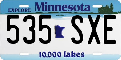 MN license plate 535SXE