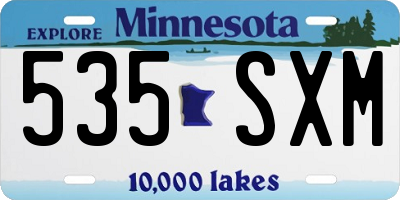 MN license plate 535SXM