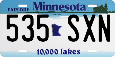MN license plate 535SXN