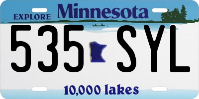 MN license plate 535SYL