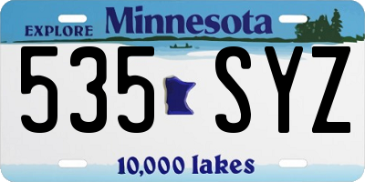 MN license plate 535SYZ