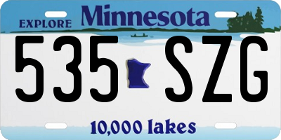 MN license plate 535SZG