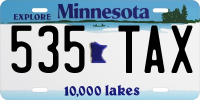 MN license plate 535TAX