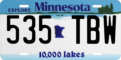 MN license plate 535TBW