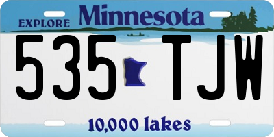 MN license plate 535TJW