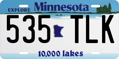 MN license plate 535TLK