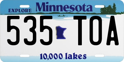 MN license plate 535TOA