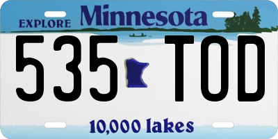 MN license plate 535TOD
