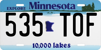 MN license plate 535TOF