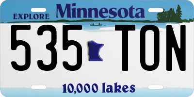 MN license plate 535TON