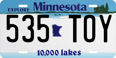 MN license plate 535TOY