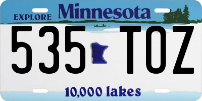 MN license plate 535TOZ
