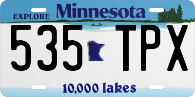 MN license plate 535TPX