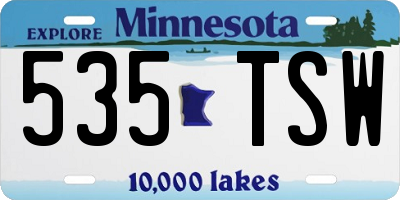 MN license plate 535TSW