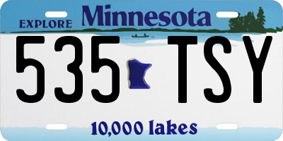 MN license plate 535TSY