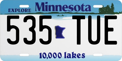 MN license plate 535TUE