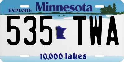 MN license plate 535TWA