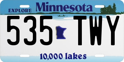 MN license plate 535TWY