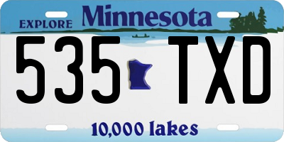 MN license plate 535TXD