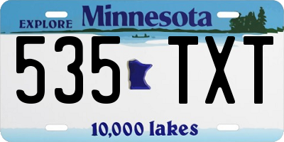 MN license plate 535TXT