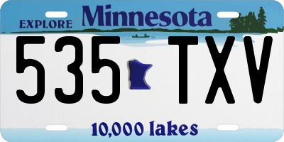 MN license plate 535TXV