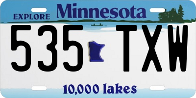 MN license plate 535TXW