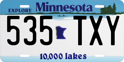 MN license plate 535TXY