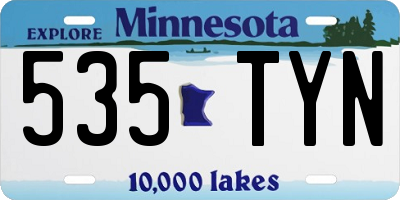 MN license plate 535TYN