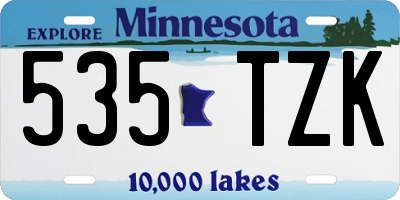 MN license plate 535TZK