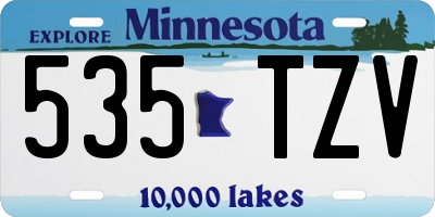 MN license plate 535TZV